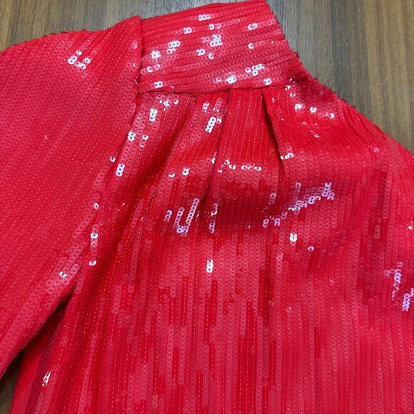 Zadig & Voltaire Roely Red Sequin One-Shoulder Dress, Holiday, Glam, Large NWT - Picture 11 of 11